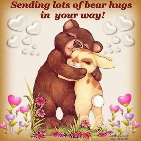 Big Hug Gif, Bear Hug Quotes, Hug Pictures, Teddy Bear Quotes, Teddy Bear Hug, Hug Gif, Hugs And Kisses Quotes, Sending You A Hug, Friendship Images