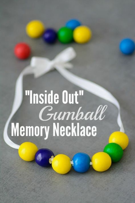 Inside Out movie crafts | Creative Child Party Themes For Kids, Inside Out Party Ideas, Inside Out Coloring Pages, Inside Out Movie, Disney Crafts For Kids, Memory Necklace, Inside Out Emotions, Movie Crafts, Disney Inside Out