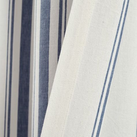 Gracie Oaks Altherr Cotton Blend Striped Semi-Sheer Rod Pocket Curtain Panels | Wayfair Blue And White Curtains, Dye Curtains, Striped Curtains, Lush Decor, Cotton Curtains, Recycled Polyester Fabric, Rod Pocket Curtain Panels, Rod Pocket Curtains, Modern Farmhouse Style