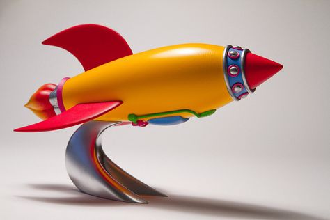 Mission: 10,000 Rockets on Behance Retro Spaceship, Bing Bunny, Rocket Art, Toy Rocket, Circu Magical Furniture, Rocket Ships, Magical Furniture, Rocket Design, Retro Rocket