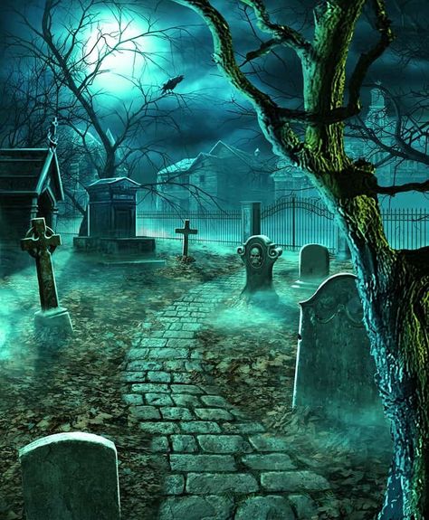 Dark Fantasy Places, Graveyard Entrance, Dark Cemetery, Aesthetics Pictures, Haunted Graveyard, Helloween Wallpaper, Episode Backgrounds, Weeping Angel, Halloween Artwork