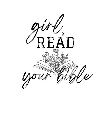 Girl, read your bible SVG is a vector file that can be easily altered by changing the size and color. Cut files for Cricut and Silhoutte. Can be used as a sticker, pin, decal, vinyl and stencil. You Will Get: >> 1 SVG File PERSONAL USE: - For any personal project in which NO profit is made Bible Svg, Christian Artwork, Inspire Bible Journaling, Girl Reading, Christian Bible Quotes, Christian Memes, Bible Study Notes, Printing Business, Bible Verses Quotes Inspirational