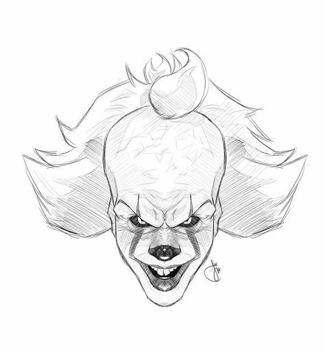 Scary Clown Drawing, Joker Art Drawing, Es Pennywise, Marvel Art Drawings, Joker Drawings, Scary Drawings, Horror Drawing, Arte Nerd, Creepy Drawings