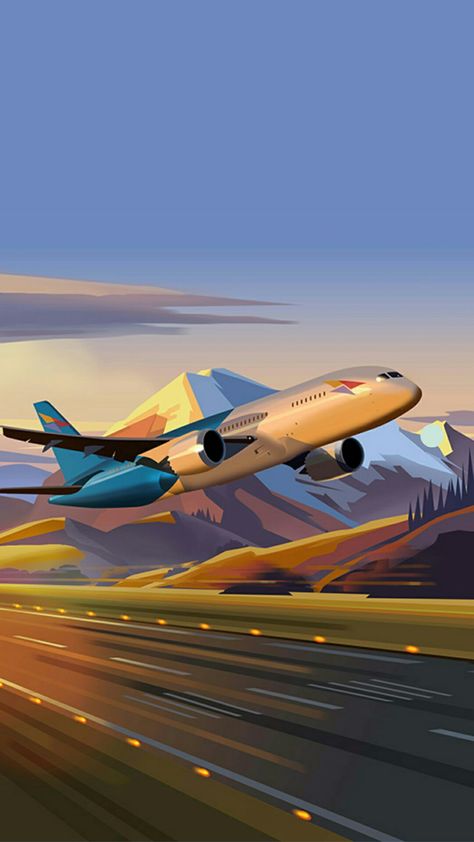 Aviation Art Illustrations, Airplane Illustration Art, Pilot Illustration, Aviation Illustration, Wallpaper Airplane, 2d And 3d Animation, Airplane Illustration, Airplane Painting, Cartoon Airplane