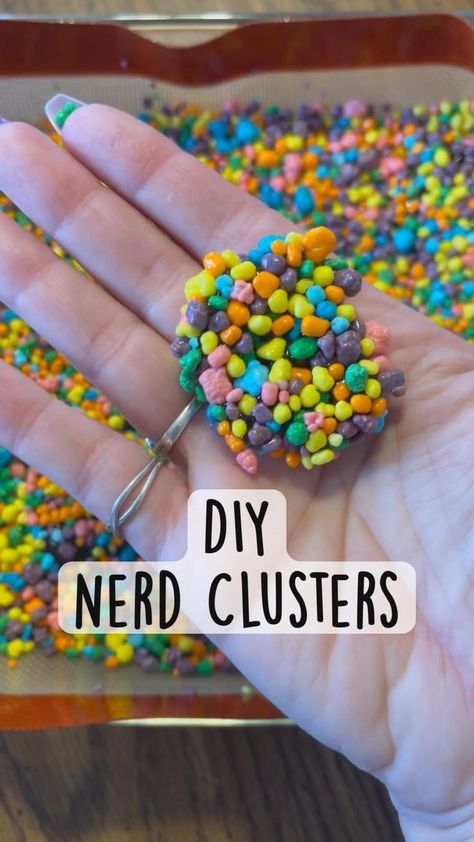 DIY Nerd Clusters! in 2022 | Tasty baking, Fun baking recipes, Food videos cooking Nerd Clusters, Diy Snacks, Junk Food Snacks, Snacks To Make, Pinterest Diy, Easy Baking Recipes Desserts, Easy Snack Recipes, Tasty Baking, Sweet Snacks Recipes