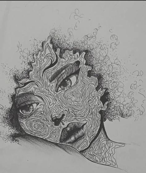 Scribble Art Creative, Rapid Art Drawing, Pen Scribble Art, Abstract Pen Art, Curly Hair Sketch, S Drawing, Scribble Drawing, Abstract Pencil Drawings, Pen Art Work