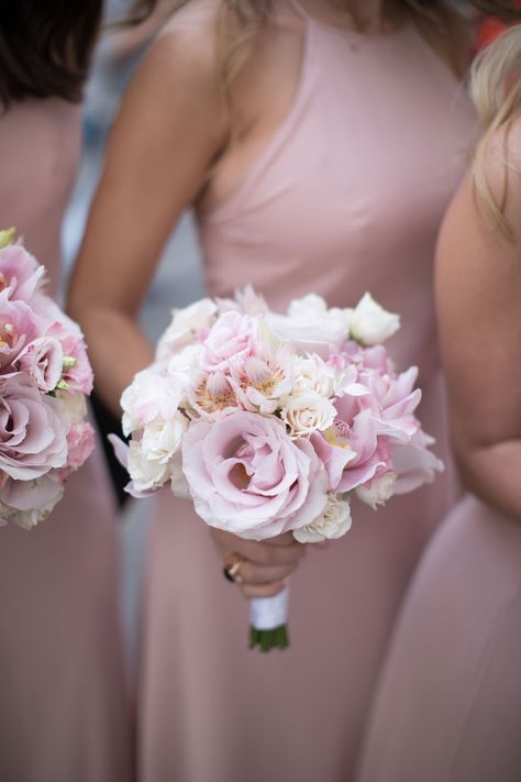 Wedding Bouquets Ivory, Bridesmaids Bouqet, Bridesmaids In Pink, Bridesmaid Dress Color Schemes, Rose Bridesmaid Bouquet, Pink Elements, Bohemian Wedding Bouquet, Ivory Bouquet Wedding, Blush Pink Bridesmaids