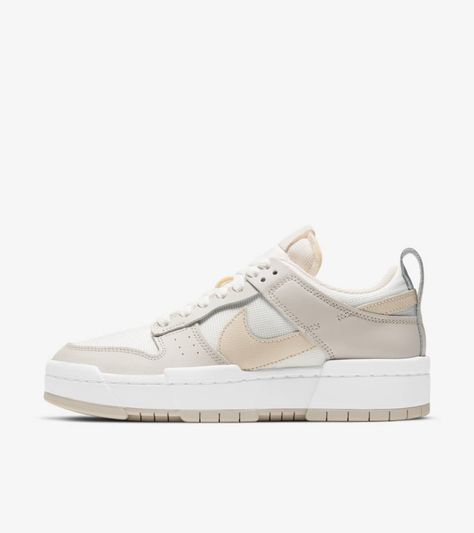 Explore and buy the Women's Dunk Low Disrupt 'Desert Sand'. Stay a step ahead of the latest sneaker launches and drops. Nike Dunk Low Disrupt, Nike Snkrs, Jordan Shoes Girls, Womens Basketball Shoes, All Nike Shoes, Women's Basketball, Fresh Shoes, Cute Nikes, Aesthetic Shoes