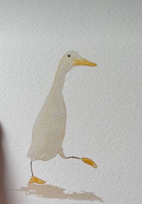 Simple Things To Paint Watercolor, Duck Pottery Painting, Bird Gouache, Watercolour Duck, Watercolor Ducks, Watercolor Art Canvas, Goose Illustration, Watercolour Ideas, Watercolour Inspiration