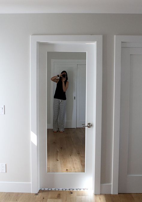 Mirror On Inside Of Closet Door, Bedroom Closet Door Mirror, Mirror In Door Panel, Mirror On Front Door, Mirror On Door Ideas, Mirrored Interior Doors, Mirror Bathroom Door, Mirror Inside Closet Door, Mirrored Closet Doors Bedroom