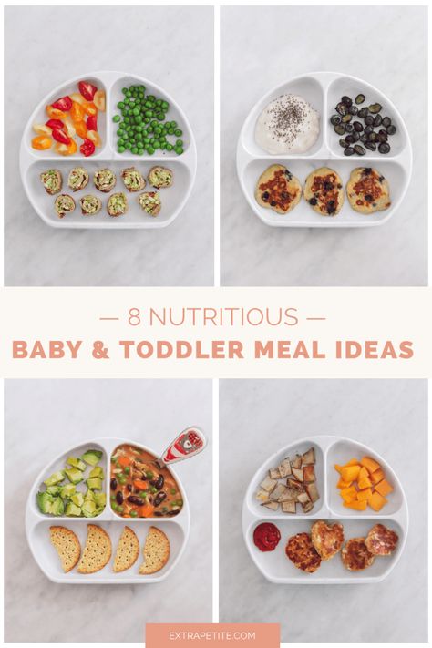 on ExtraPetite.com: Sharing some of our favorite healthy & easy toddler meal ideas and recipes that also great for baby led weaning. The post also includes tips on introducing new foods and flavors to kids, how to adjust what you're cooking to make it toddler-friendly and our favorite tools and gadgets for toddler meal prep. // quick and healthy toddler and baby meal ideas Easy Snacks For 11 Month Old, Toddler Menu, Sweet Potato Seasoning, Toddler Meal Ideas, Baby Nutrition, Toddler Nutrition, Baby Lunch, Weaning Foods, Easy Toddler Meals