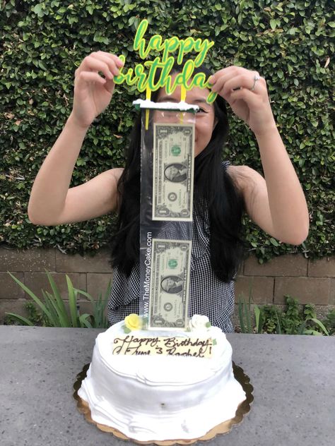 Cake With Money, Birthday Cake Money, Money Birthday Cake, Cake Pulls, Money Cake, Surprise Cake, Cake Kit, Creative Money Gifts, Birthday Money