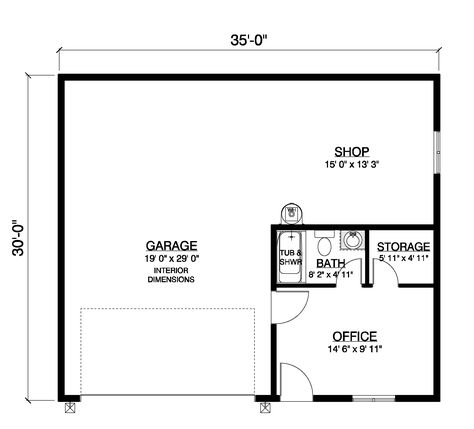 Garage With Office And Bathroom, Detached Garage With Shop, Garage With Shop Plans, Garage And Shop Plans, Shop With Bathroom Plans, Garage Shop Office, Workshop Plans Buildings, Garage With Kitchen And Bathroom, Garage Shop Ideas Workshop