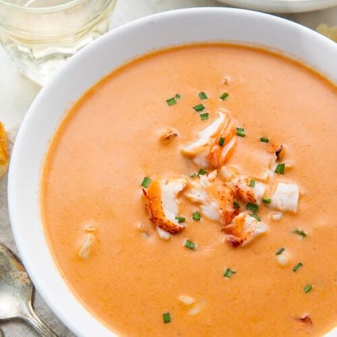 The Best Lobster Bisque (Ruth's Chris Copycat Recipe) - 40 Aprons Lobster Bisque Recipe, Bisque Soup Recipes, Lobster Bisque Soup, 40 Aprons, Ruths Chris Steakhouse, Bisque Soup, Ruth Chris, Fresh Lobster, Bisque Recipe