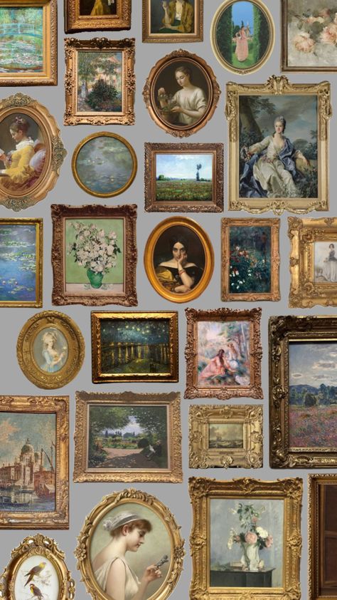 #gallerywall #art #vintage #wallpaper History Wallpaper, Eclectic Gallery Wall, Classic Wallpaper, Wallpaper Vintage, Vintage Poster Art, Art Collage Wall, Classical Art, New Wallpaper, Wallpapers Vintage