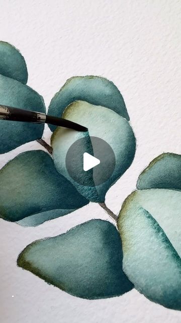 Watercolour Eucalyptus Leaves, How To Paint Eucalyptus Leaves Acrylic, Watercolor Eucalyptus Leaves Tutorial, Eucalyptus Watercolor Painting, Watercolor Succulents Easy, Creationsceecee Watercolor, Watercolor Tutorials For Beginners, Watercolor Leaves Tutorial, Watercolor Art Leaves