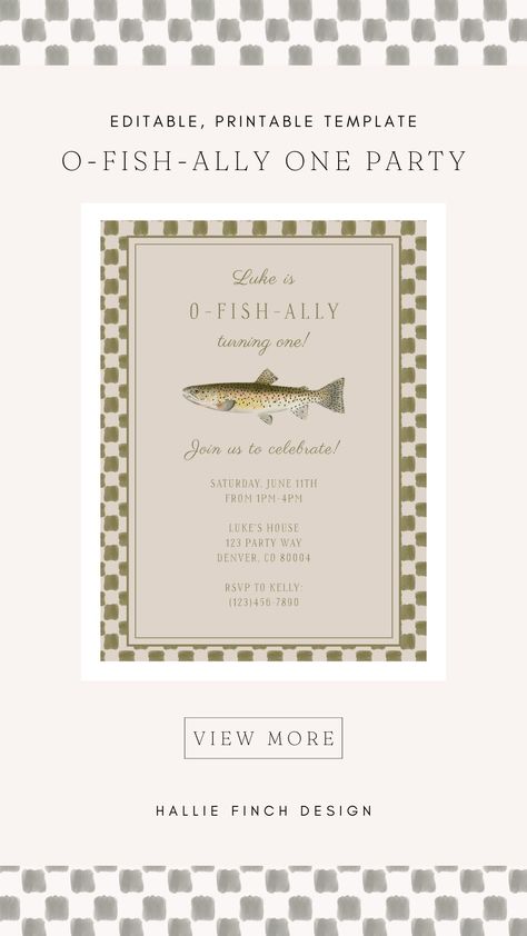 Fishing Birthday Party Invite, Oh Fishally One Birthday Invitations, Ofishally Birthday, Fish Birthday Invitations, Oh'fish'ally One Birthday, Reeling In The Big One Birthday, Fish First Birthday Party, Kids Fishing Birthday Party, O Fish Ally One Birthday