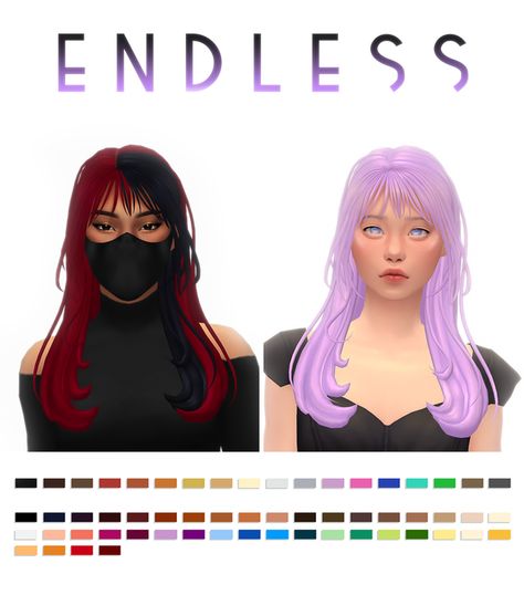 Split Hair Sims 4 Cc, Sims 4 Cc Split Dye Hair, Sims 4 Split Dye Hair Cc, Sims 4 Split Dye Hair, Sims 4 Hair With Bangs, Sims 4 Bangs Hair, Cc Hair, Sims 4 Cc Maxis Match, Sims 4 Cc Maxis