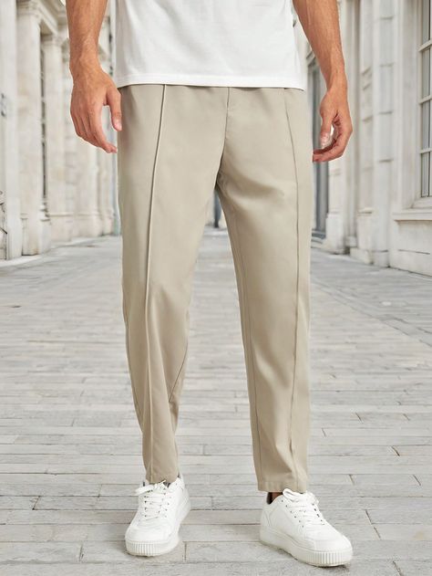 Manfinity Modomio Men Solid Slant Pocket Pants Tapered Long Slacks Plain Khaki Going OutI discovered amazing products on SHEIN.com, come check them out! Beige Straight Pants With Cargo Pockets, Beige Straight Leg Dress Pants With Pockets, Beige Straight Pants With Pockets, Beige Slim Fit Pants With Pockets, Slant Pocket Pants, Beige Five-pocket Pants For Streetwear, Pocket Pants, Amazing Products, Going Out