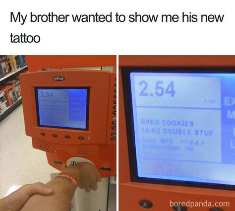 Tattoo Memes, Foto Transfer, Tattoo Care, Weird Tattoos, Diy Upcycling, Brand Loyalty, Funny Tattoos, R Memes, Game Boy Advance Sp