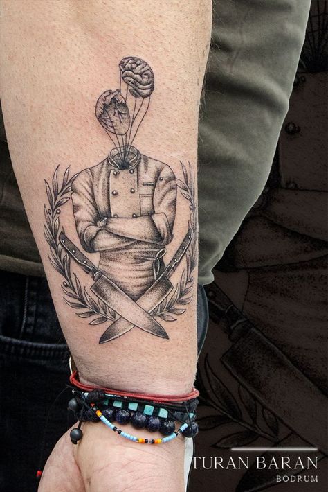 Chef Tattoos 15 Eat Or Be Eaten Tattoo, Tattoo For Chef For Men, Chef Inspired Tattoos, Yes Chef Tattoo, Cook Tattoo Chef, Chef Tatoos Culinary Tattoos, Chef Tattoo Ideas For Men, Chef Tattoo Ideas Female, Cooking Tattoo Ideas