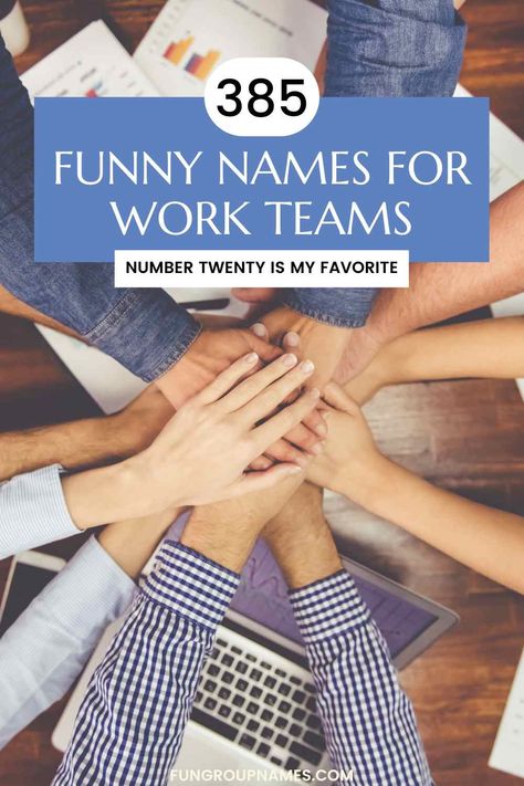 Discover 385+ funny and creative team names to enhance camaraderie and fun at work. Find the perfect name that reflects your team's spirit! Funny Team Names Ideas, Team Spirit Ideas, Fun Team Names, Funny Group Chat Names, Fantasy Team Names, Group Chat Names, Award Names, Office Team, Capture The Flag