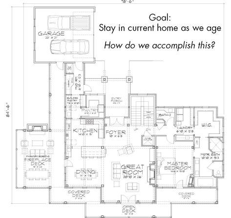 Designing your home for gracefully aging in place is a crucial step to ensuring you can enjoy your beautiful, new home for years to come. House Plans For Aging In Place, Aging In Place House Plans, Age In Place Home Plans, Accessible House Plans, Island On Wheels, Accessible House, Aging In Place, Covered Decks, Level Homes