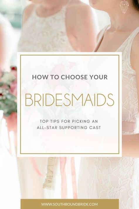 Choosing your bridesmaids! Easy, right? Um, not so much. For some brides, it’s a simple decision, but for many, the whole bridal party selection process can be a huge source of stress. It&#82… How To Choose Your Bridesmaids, How To Choose Bridesmaids, How To Pick Bridesmaids, Bridesmaid Tops, Wedding Infographic, Wedding Bridesmaids Dresses Blue, Practical Wedding, Bridal Party Proposal, Wedding Bridal Party