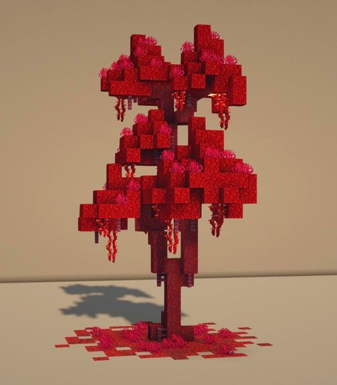 Nether Tree Minecraft, Crimson Forest Minecraft, Mangrove Tree Minecraft, Minecraft Crimson Build, Minecraft Custom Trees, Minecraft Trees Design, Tree Minecraft, Mangrove Trees, Minecraft Tree