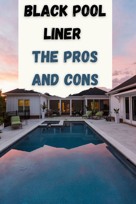 There are pros and cons to every decision, and installing a black pool liner is no exception. Here we take a look at both the good and bad aspects of choosing this option. Weighing up the facts will help you make the best choice for your swimming pool. Island Onyx Pool Liner, Eclipse Amber Pool Liner, Swimming Pool Liners Inground, Dark Pool Liner, Black Pools Swimming, Dark Blue Pool Liner, Black Pool Liner, Black Pool Tiles, Pool Paint Colors Inground