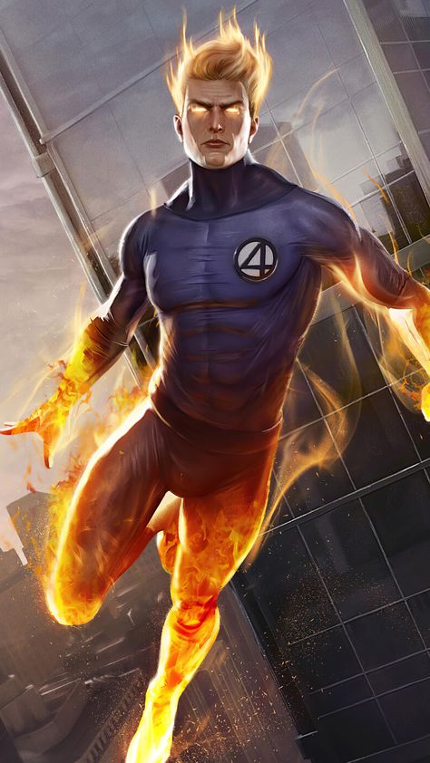 Download Human Torch Marvel Fan Art for desktop or mobile device. Make your device cooler and more beautiful. Fantastic Four Human Torch, Human Torch Wallpaper, Marvel Mr Fantastic, Marvel Human Torch, Fantastic 4 Wallpaper, Human Torch Art, Human Torch Comics, Fantastic Four Wallpaper, The Human Torch