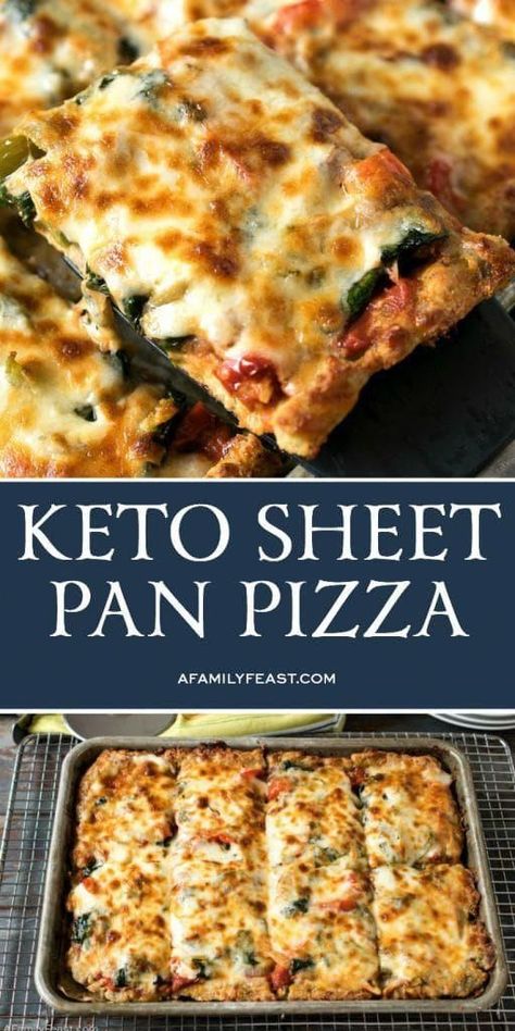 Keto Sheet Pan, Sheet Pan Pizza, Craving Pizza, Resep Diet, Low Carb Pizza, Dessert Pizza, Makanan Diet, Keto Cooking, Vegan Keto