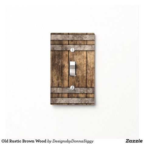 Old Rustic Brown Wood Light Switch Cover Light Switch Covers Diy, Target Home Decor, Rusty Metal, Wood Detail, Light Switch Cover, Wood Light, Rustic Brown, Rustic Barn, Switch Covers