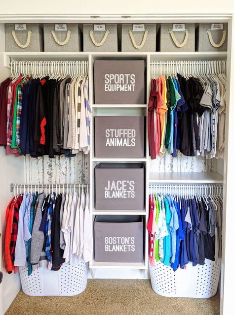 Organized Closet, Closet Organization, Baskets, Sports, Animals, Closet, Clothes, Wardrobe Organisation