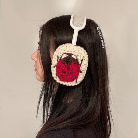 Headphone Covers — Alexandria Masse Headphones Decoration, Headphones Cover, Headphone Decoration, Airpods Max Case, Crochet Apple, Headphone Cover, Airpod Max, Crochet Case, Crochet Earrings Pattern