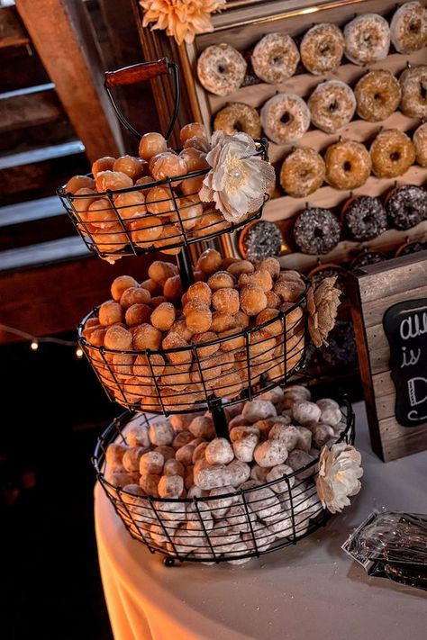 Donut Display, Wedding Donuts, Donut Bar, Donut Holes, Baby Shower Brunch, Wedding Dessert Table, Food Stations, Wedding Planning Services, Fall Theme