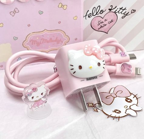 Hello Kitty Charger, Sanrio Items, Insta Pfp, Only Angel, Bad Girl Wallpaper, Kawaii Things, Hello Kitty Bag, Animal Crossing Pocket Camp, Pink Hello Kitty