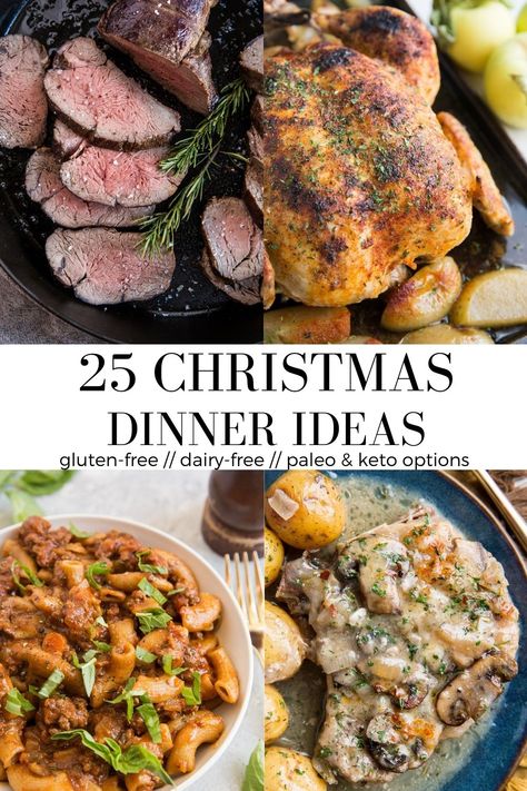 Healthy Christmas Dinner Recipes, Gluten Free Christmas Dinner, Healthy Holiday Dinner, Healthy Christmas Dinner, Christmas Dinner Recipes, Holiday Dinner Recipes, Pumpkin Chili Recipe, Christmas Main Dishes, Traditional Christmas Dinner