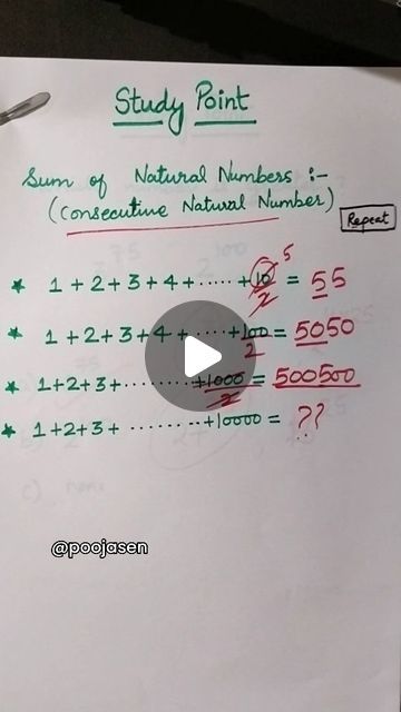 Maths Tricks For Competitive Exams, Study Tricks, Maths Tricks, Natural Number, Math Tutorials, Reels Instagram, Math Tricks, Simple Tricks, Study Tips