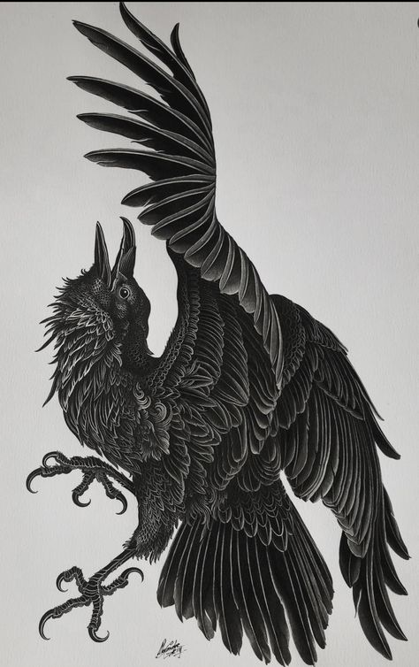 Alexander Grim, Acab Tattoo, Crow Tattoo Design, Crow Tattoo, Muster Tattoos, Tattoo Templates, Raven Tattoo, Crow Art, Dark Art Tattoo