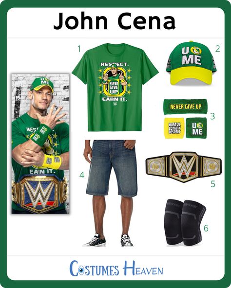 John Cena Outfit, John Cena Halloween Costume, Wwe Costumes Women, Wwe Halloween Costumes, Wrestling Halloween Costumes, Wrestler Halloween Costume, John Cena Costume, Wrestlemania Party, Wwe Halloween