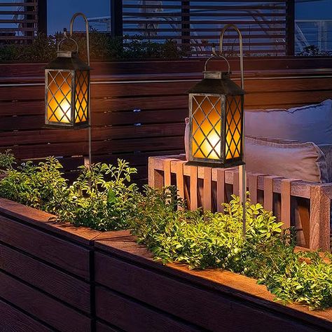 2Pack Solar Metal Hanging Lantern Flickering Flameless Candle with Shepherd Hook Outdoor Garden Lights for Table,Pathway,Party Decoration Outdoor Garden Lights, Hanging Lantern Lights, Solar Hanging Lanterns, Antique Lanterns, Walkway Lights, Led Garden Lights, Outdoor Garden Lighting, Garden Porch, Outdoor Lighting Landscape