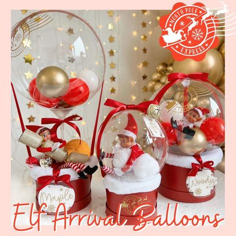 Hello Lovely .co on Instagram: "✨🎈 Elf Arrival Balloons 🎈✨ ⭐️ NOW AVAILABLE TO ORDER ⭐️ Please read all the post pictures carefully before ordering, they will explain how to order too! Remember there is limited availability, and will be sold on a first come first served basis. No order is secure until a deposit is received. We will reply back to all messages ASAP with details on how to pay the deposit. Thank you all for your continued support ❤️ . . . . #elfontheshelf #christmas #christma Xmas Balloon Ideas, Elf On The Shelf Arrival Ideas Balloons, Elf On The Shelf Arrival Balloon, Elf Balloon Arrival, Elf Arrival Balloon Ideas, Elf Balloon Ideas, Elf On The Shelf Balloon Arrival, Elf On The Shelf Arrival Back, Christmas Balloon Ideas