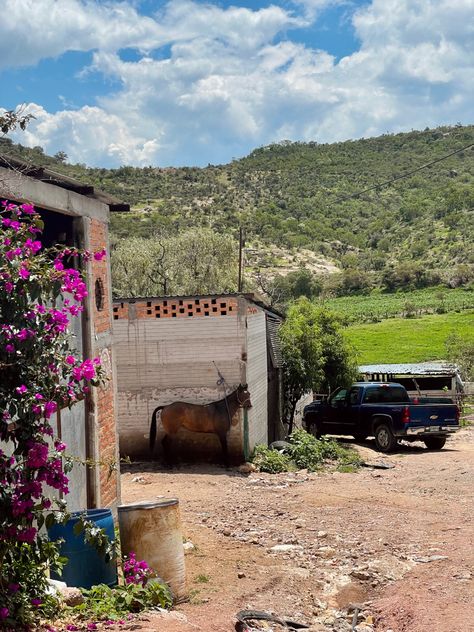 Mexico Cowboy Aesthetic, Mexican Pueblo Aesthetic, Mexican Hacienda Aesthetic, Mexican Neighborhood Aesthetic, El Rancho Aesthetic, Ranch In Mexico, Mexican Country Aesthetic, Rural Mexico Aesthetic, Rosarito Mexico Aesthetic