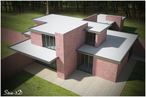 Sirio-3D: - Brick House (Mies Van Der Rohe) Brick Country House, Van Der Rohe, Mies Van Der Rohe, Brick House, Modern Architecture, Country House, Outdoor Furniture Sets, Outdoor Furniture, Architecture