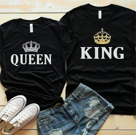 Couple Shirts King Queen Shirts, Funny Couple Shirts, Queen Shirt, Couples Outfit, King Shirt, Couple Shirt, Queen Shirts, Matching Couple Shirts, Couples Sweatshirts