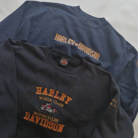 Harley Davidson Sweatshirt, Vintage Indigo, School Outfits, Harley Davidson, Sweatshirts, Free Shipping, Outfit Inspo, On Instagram, Clothes