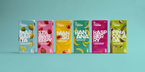 Tropical Oasis packaging on Behance Lime Packaging, Fruits Design, Milk Packaging, Juice Branding, Adobe Photoshop Design, Juice Packaging, Candy Packaging, Tropical Oasis, Food Graphic Design