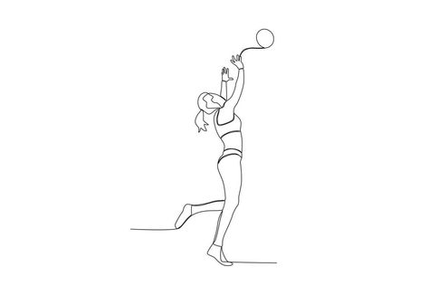 A woman loves to play volleyball Volleyball Drawing, Playing Volleyball, Play Volleyball, Volleyball, To Play, Vector Art, A Woman, Vector Free, Royalty