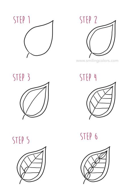 leaf-drawing Leaf Drawing Step By Step, Easy Leaf Drawing, Leaf Drawing Easy, Draw A Leaf, Draw Leaves, Different Leaves, Drawing Steps, Easy Drawing Steps, Easy Drawings For Beginners